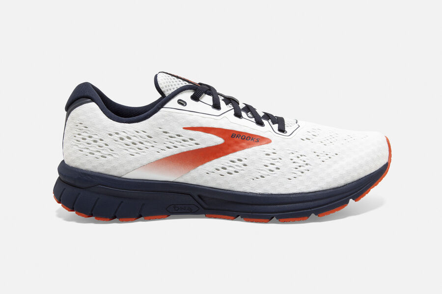 Mens Brooks Anthem 4 Road Shoes White/Navy/Red Clay | 604859-HON